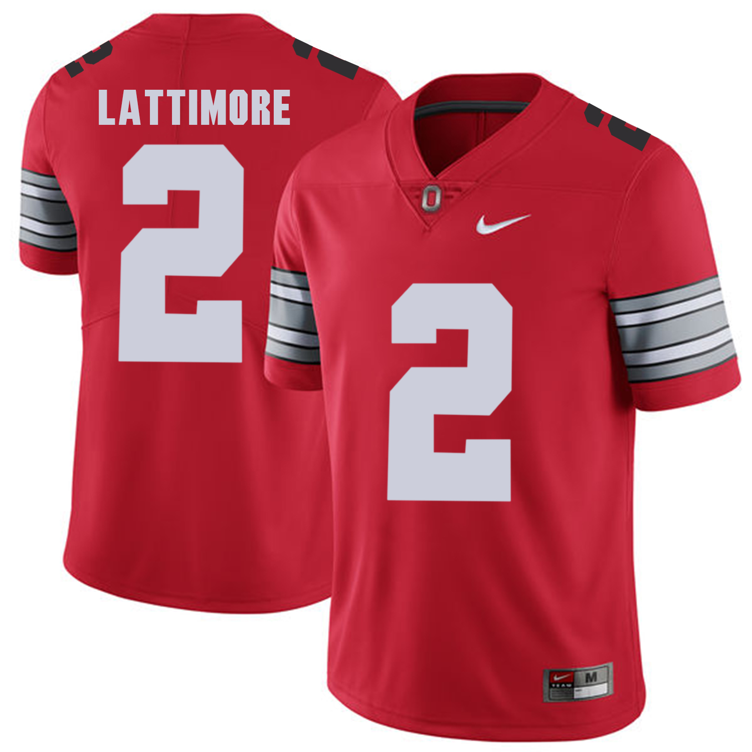Men Ohio State #2 Lattimore Red Customized NCAA Jerseys